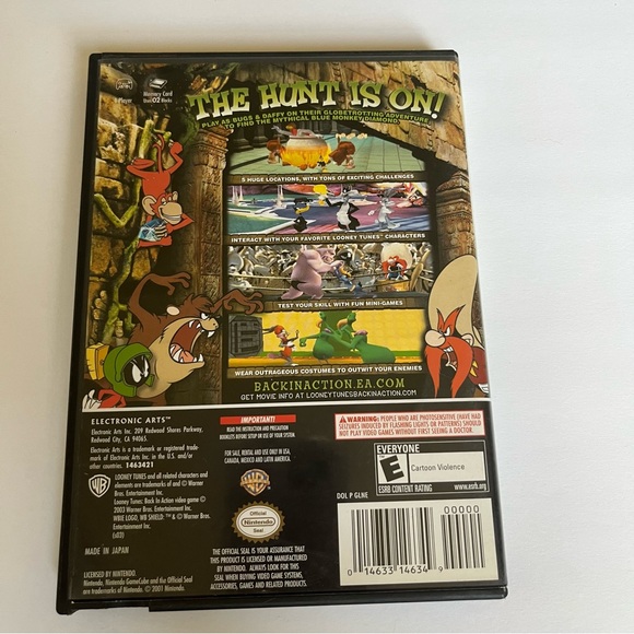 Looney Tunes Back in Action Nintendo GameCube 2003 Tested Works Scratched Disc - Picture 2 of 8